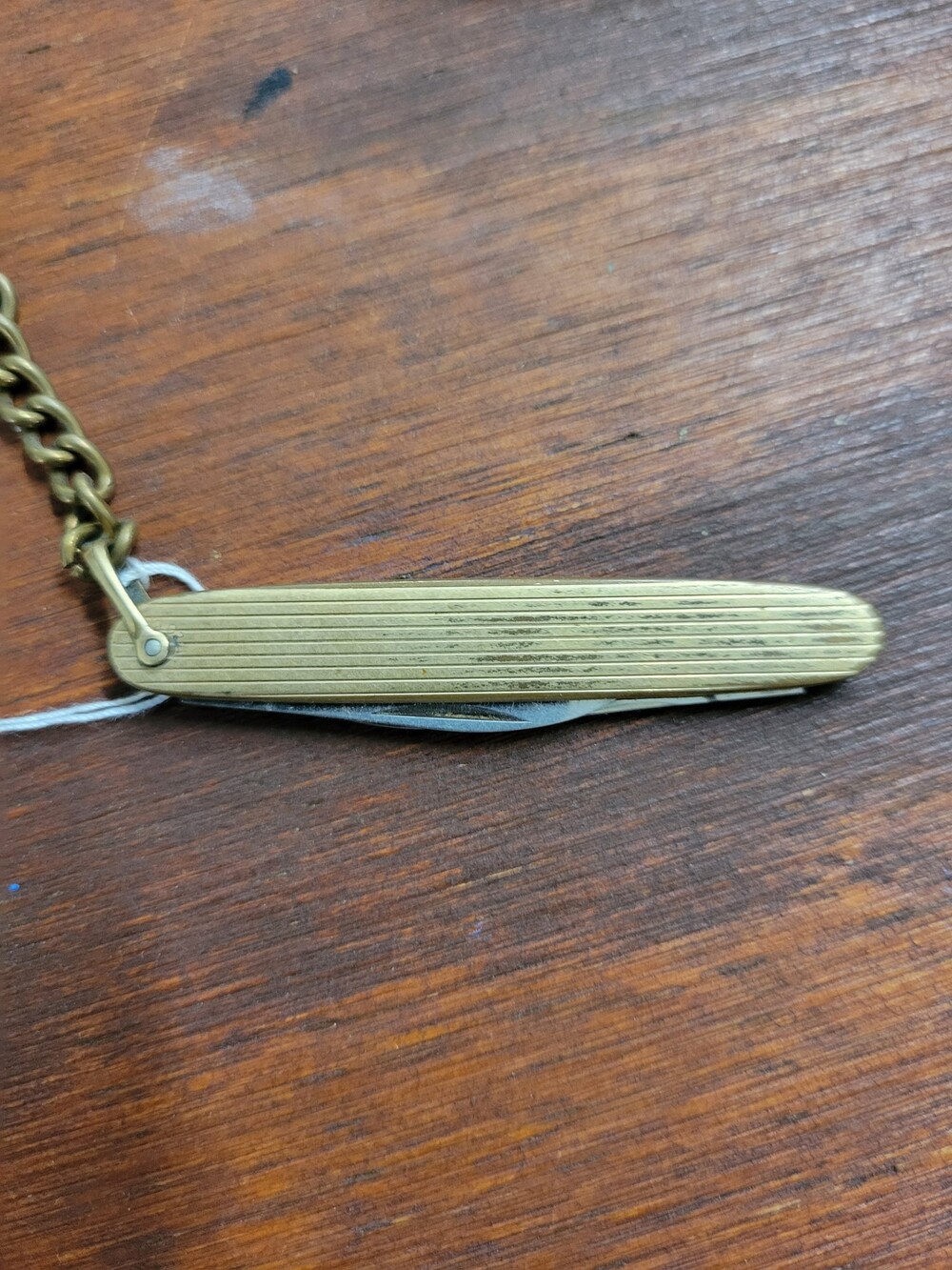 Gold-Tone Chain Necklace with Rectangular Pendant Multi-Tool Vintage Style